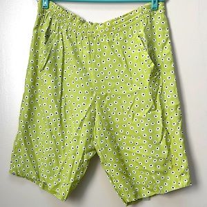 Esprit Collection Dry Cleaned Chartreuse Green Rayon Bermuda Shorts Size Large
